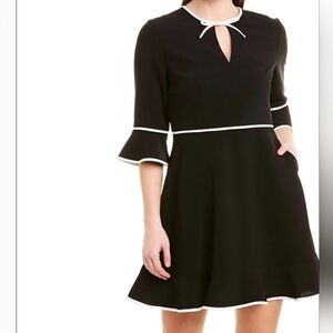 Ted Baker Black Dress with White Accents, Size 2